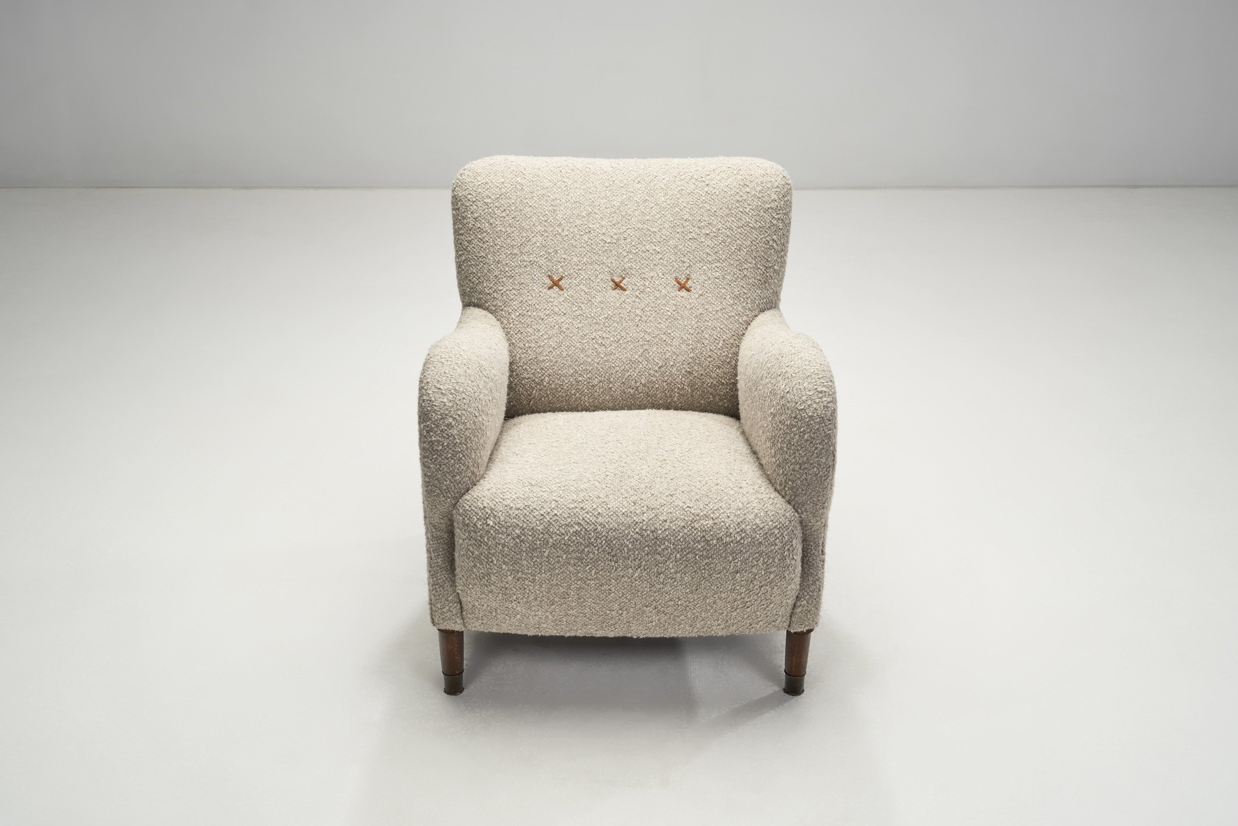 Danish Cabinetmaker Upholstered Easy Chair with Beech Legs ...